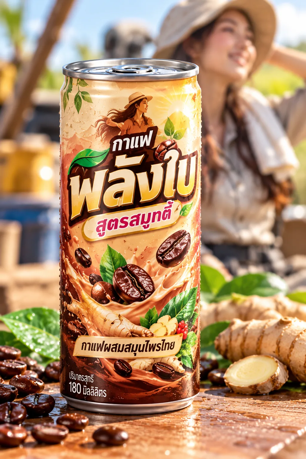 กาแฟกระป๋องตรากาแฟพลังใบ สูตรสมูทตี้
